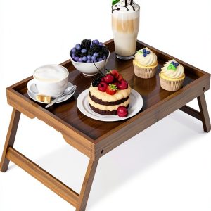 Artmalle Bamboo Breakfast Tray Foldable Rustic Kids Table-0