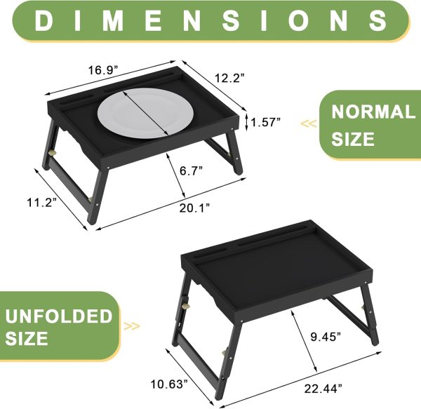 Artmeer Bamboo Breakfast Tray Adjustable Foldable Tablet-2