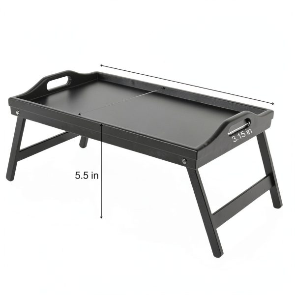 Jibanie Bamboo Breakfast Tray Lightweight Folding Bed Table-4