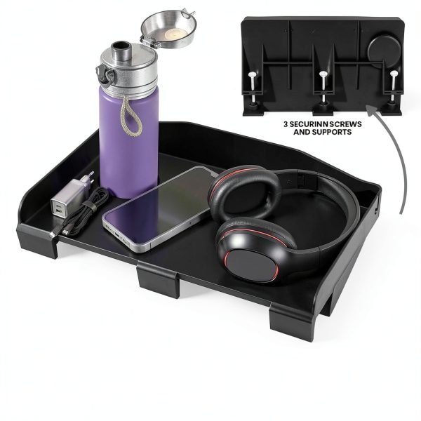Modern Innovations Bedside Tray Black Plastic Food Drink-3