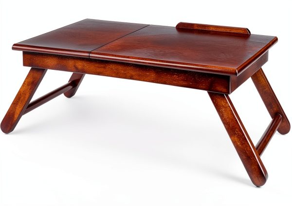 Winsome Walnut Folding Lap Desk Wood Workstation-8