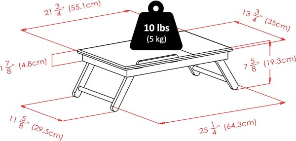 Winsome Walnut Folding Lap Desk Wood Workstation-16
