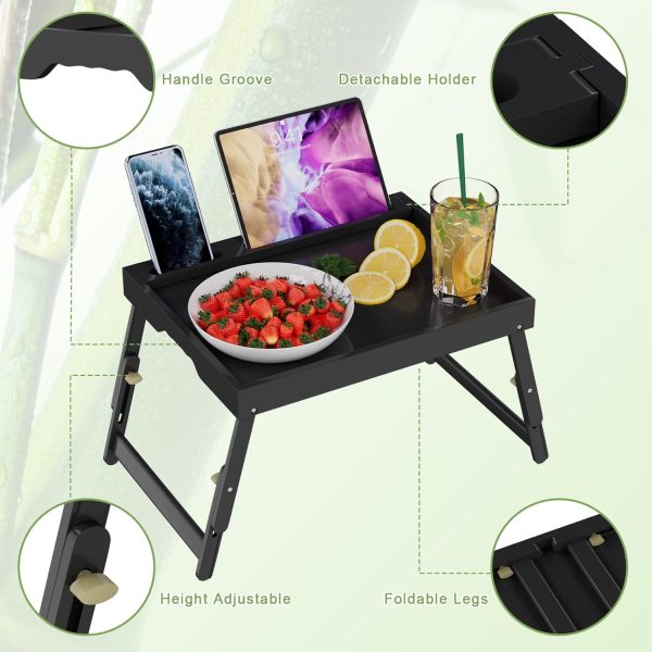 Artmeer Bamboo Breakfast Tray Adjustable Foldable Tablet-3