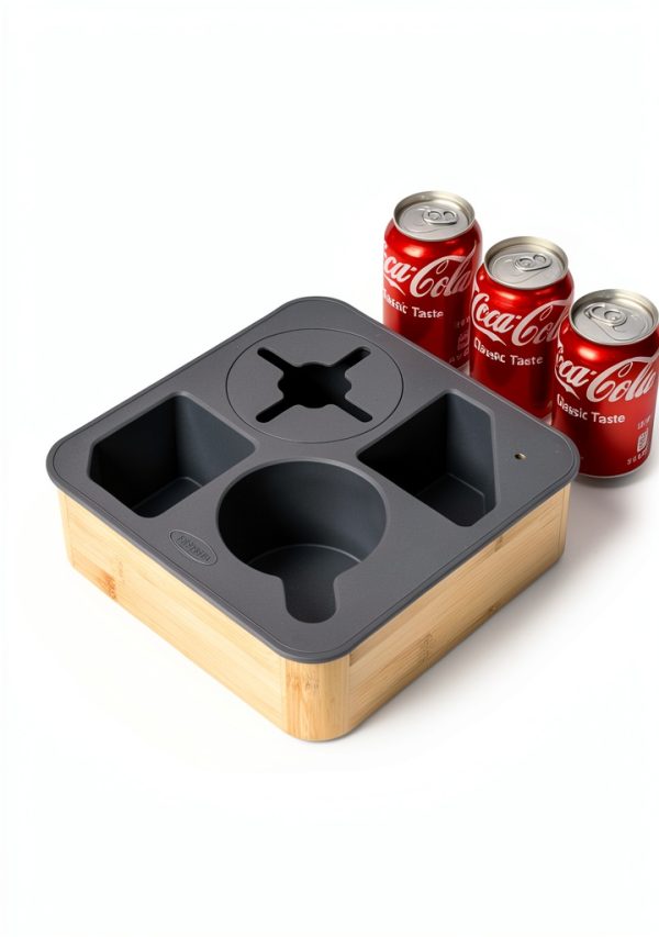 Hitseon Bamboo Silicone 9x9 Rotating Cup Holder-7