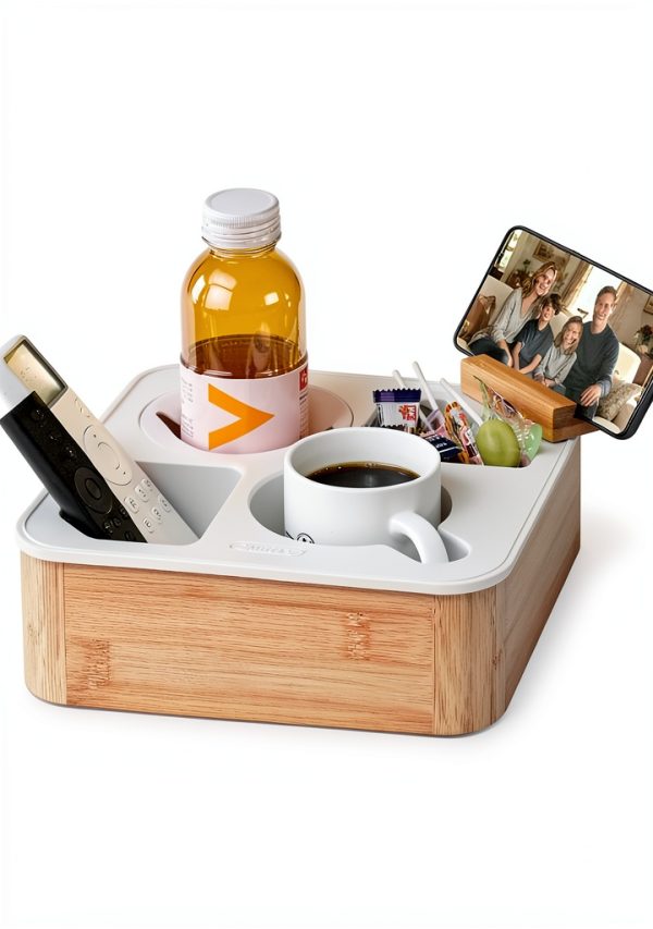 Hitseon Bamboo Silicone 9x9 Rotating Cup Holder-1
