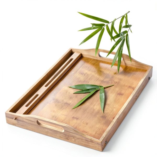 Phillipa Home Bamboo Breakfast Tray Portable Bed Table-1