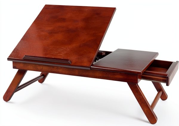Winsome Walnut Folding Lap Desk Wood Workstation-6