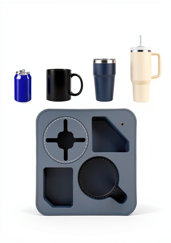 Hitseon Bamboo Silicone 9x9 Rotating Cup Holder-6