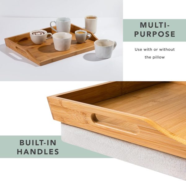 Rossie Home Lap Desk Tray Bamboo Wood Portable Cushion-3