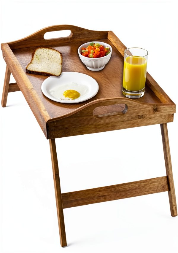 Bamboo Breakfast Tray HOME IT Folding Bed Table-8