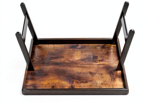 SONGMICS Breakfast Tray Rustic Dark Brown Portable Wood-5