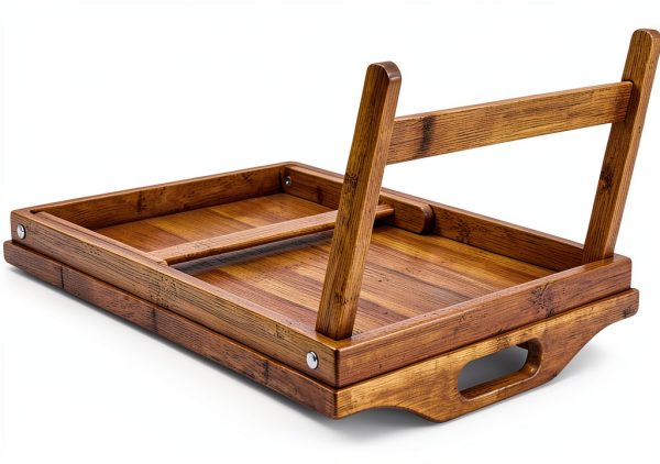 KKTONER Bamboo Bed Tray Foldable Lightweight Breakfast Table-3