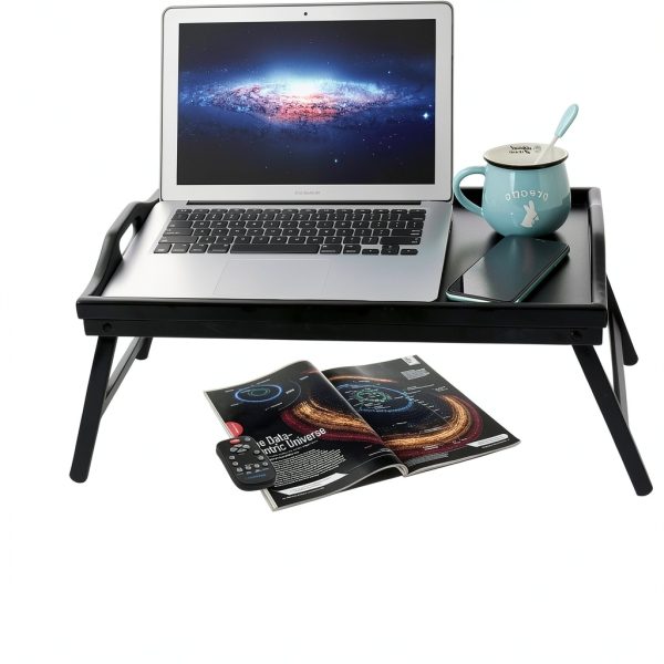 Jibanie Bamboo Breakfast Tray Lightweight Folding Bed Table-1