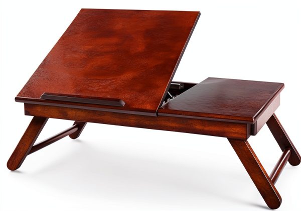 Winsome Walnut Folding Lap Desk Wood Workstation-5
