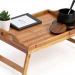 KKTONER Bamboo Bed Tray Foldable Lightweight Breakfast Table-0
