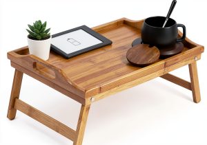 KKTONER Bamboo Bed Tray Foldable Lightweight Breakfast Table-0