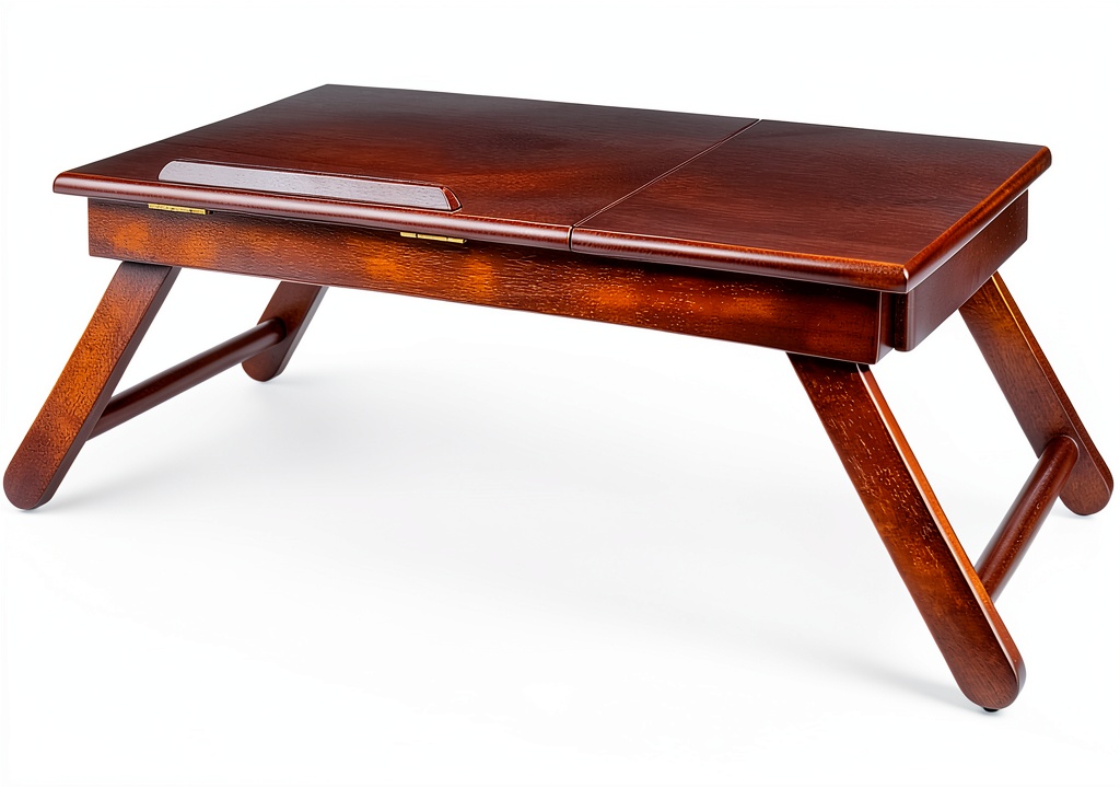 Winsome walnut folding lap desk folded and unfolded