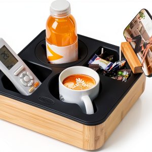 Hitseon Bamboo Silicone 9x9 Rotating Cup Holder-0