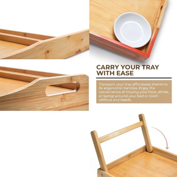 Phillipa Home Bamboo Breakfast Tray Portable Bed Table-5