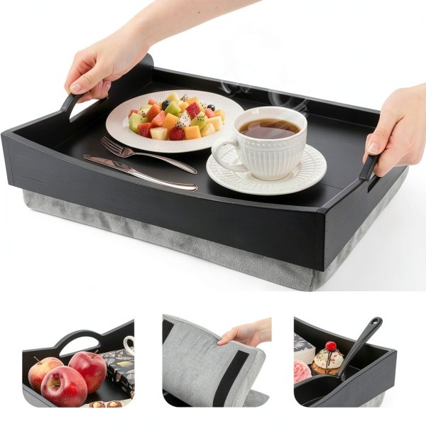 ELFULLY Bamboo Lap Tray with Cushion for Seniors-3