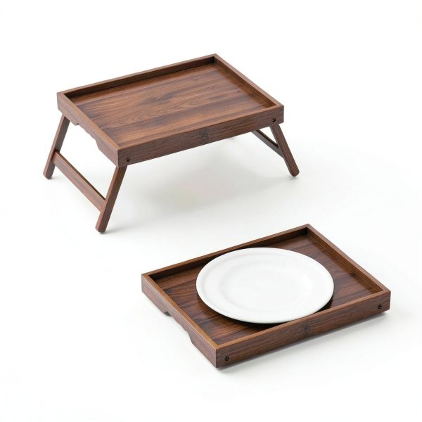 Artmalle Bamboo Breakfast Tray Foldable Rustic Kids Table-2