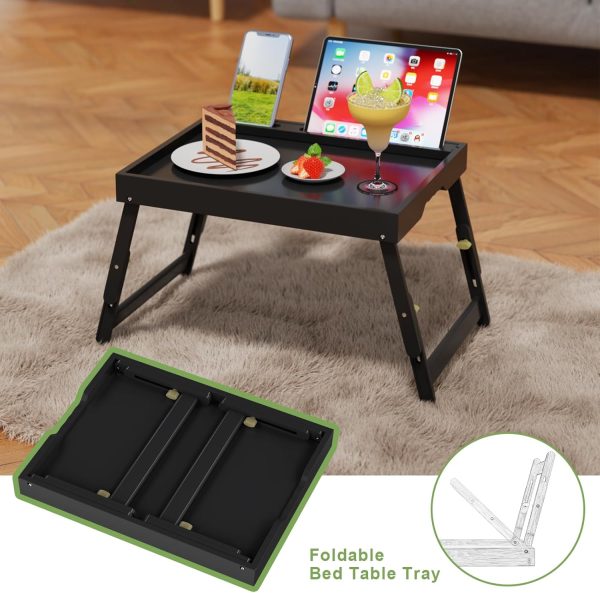 Artmeer Bamboo Breakfast Tray Adjustable Foldable Tablet-5