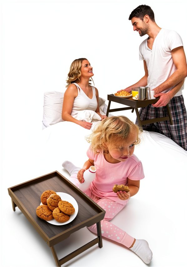 Artmalle Bamboo Breakfast Tray Foldable Rustic Kids Table-5