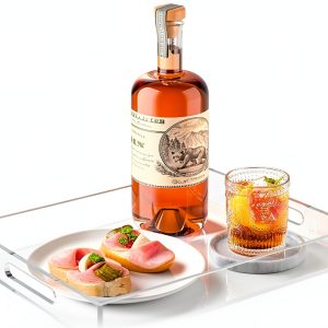 Cilinta Acrylic Serving Tray Modern Sturdy Food Drink Tray-0