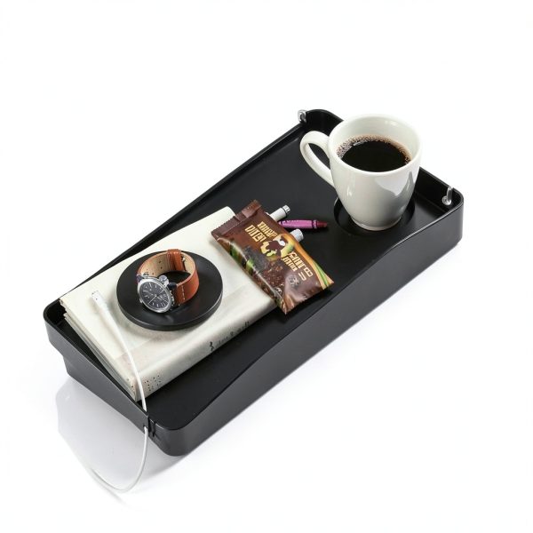 Modern Innovations Bedside Tray Black Plastic Food Drink-6