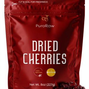PuroRaw Dried Tart Cherries Snack 8oz Natural-0