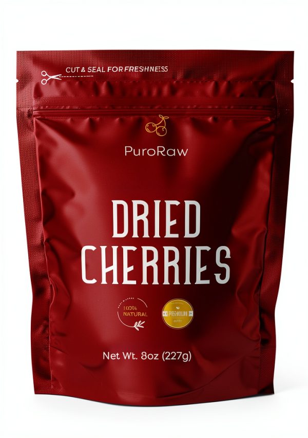 PuroRaw Dried Tart Cherries Snack 8oz Natural-1