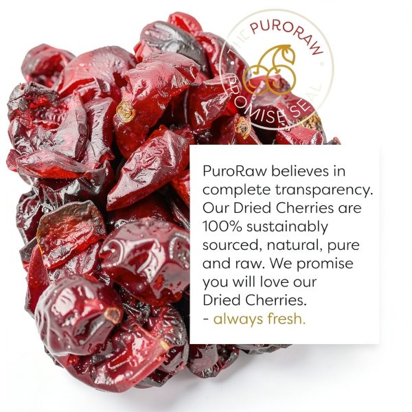 PuroRaw Dried Tart Cherries Snack 8oz Natural-2