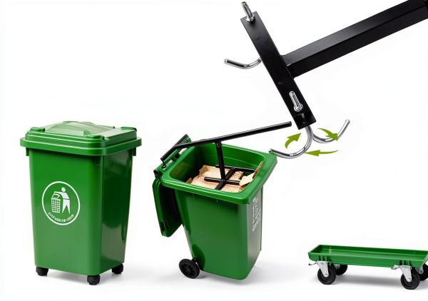 Wastemate Bin Compactor by Aghxysq Touchless Adjustable Height Black-3