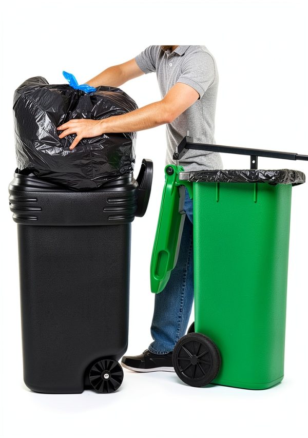 Wastemate Bin Compactor by Aghxysq Touchless Adjustable Height Black-1