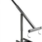 Manual Trash Compactor, Touchless Trash Bin Compactor with 2 Hooks, Steel Trash Bin Compactor Adjustable Height 9.84-15.75 in For Families Parks Offices Small Shops Black-0