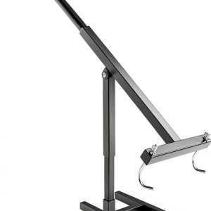 Manual Trash Compactor, Touchless Trash Bin Compactor with 2 Hooks, Steel Trash Bin Compactor Adjustable Height 9.84-15.75 in For Families Parks Offices Small Shops Black-0