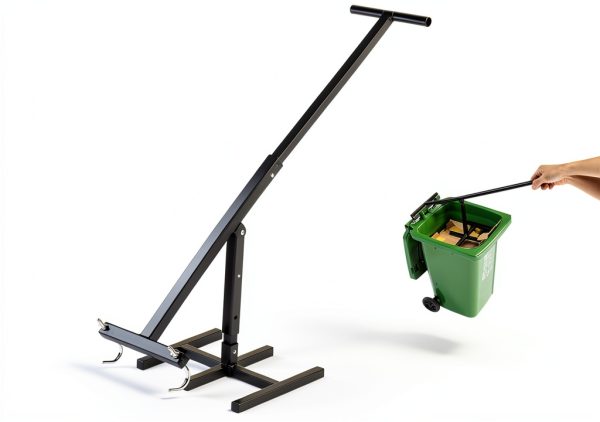 Wastemate Bin Compactor by Aghxysq Touchless Adjustable Height Black-0