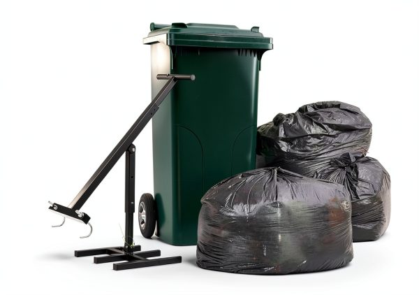 NEWTRY Manual Trash Compactor, 120L-240L Home Manual Garbage Compressor with Adjustable Handle Outdoor Wheelie Bin Rubbish Compactor for Kitchen, Garden, Restaurant, Office-5