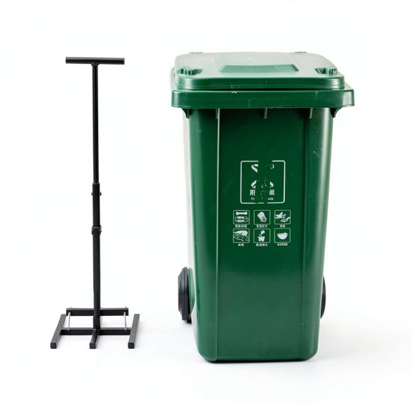Manual Trash Compactor BINGOX DE252 Green Iron for 120-660L Bins-2