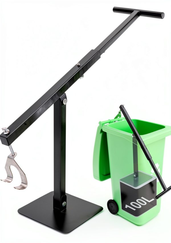 Touchless Manual Trash Compactor - Trash Can Compactor for Kitchen, Iron Trash Bin Compactor for Outdoor, Garbage Compactor for 60-100l Wheelie Bins-0