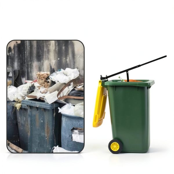 Manual Trash Compactor DROSOKING Bin Iron Handle 240L-7
