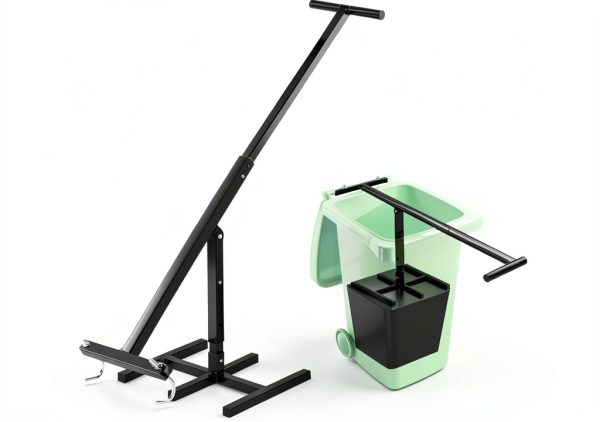 Manual Trash Compactor Yuxitia Adjustable Handle for 120‑660L Bins-0