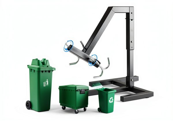 Manual Trash Compactor Yuxitia Adjustable Handle for 120‑660L Bins-6