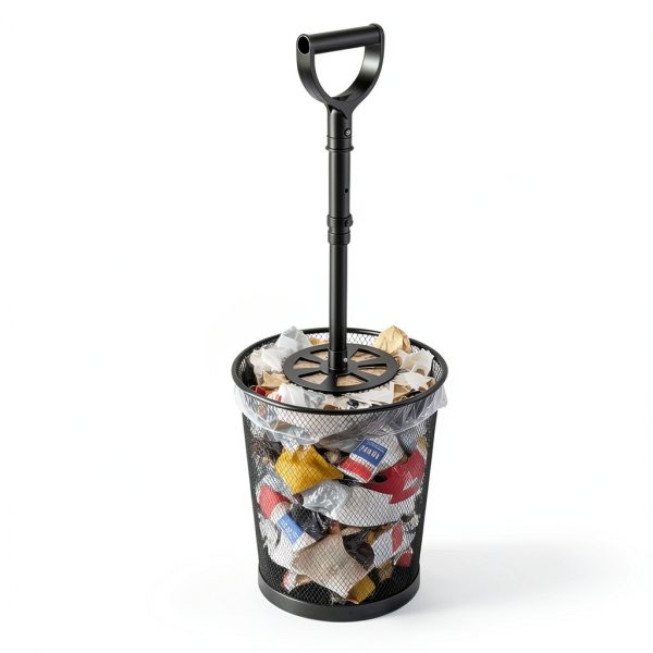 Iron Trash Compactor for Kitchen & Small Bin Garbage Tamper, 23.6 inch Extended-Length Adjustable Waste Press Tool for Indoor Outdoor, Trash Compactor to Save Space, Effort & Trash Bag-7