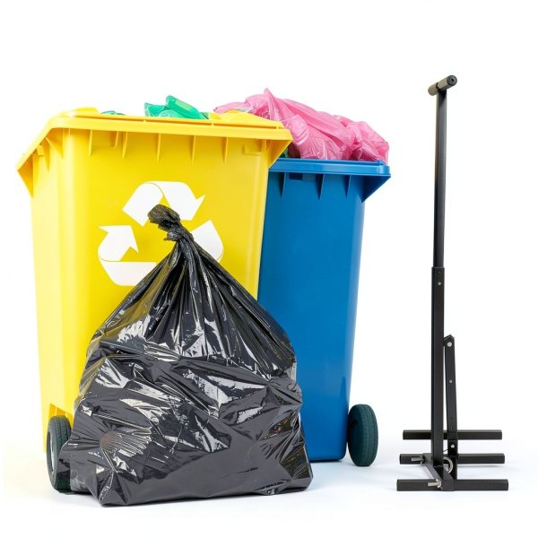 Manual Trash Compactor xhuic Iron Trash Can MTC-01 Black Adjustable-6