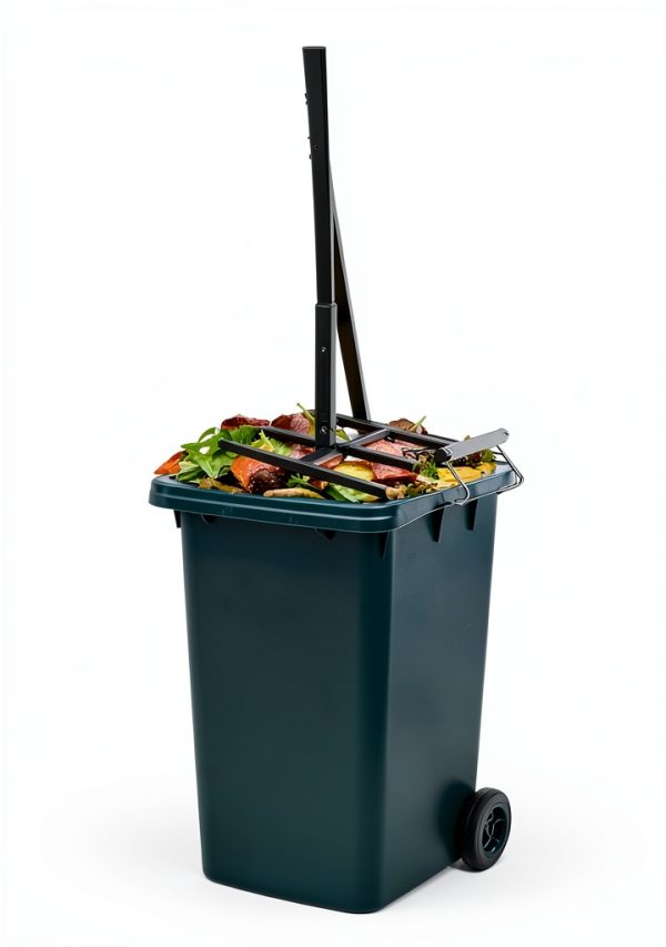 Manual Trash Compactor BINGOX DE252 Green Iron for 120-660L Bins-3