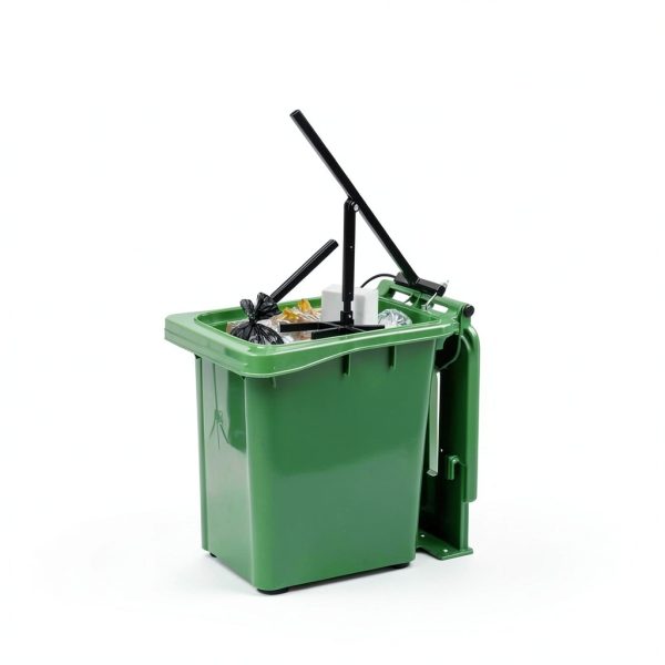 Manual Trash Compactor, 120-660L Household Wastemate Wheelie Bin Compactor, Adjustable Handle Trash Can Compactor Tool, for Cleaning Jobs Households Restaurants Shopping Malls-3