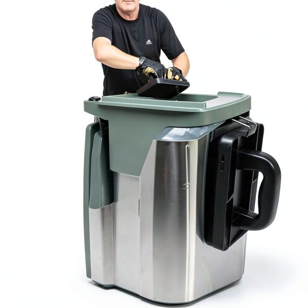 Manual Trash Compactor Waste Smasher Hand-Held Built-in Hook Black-3