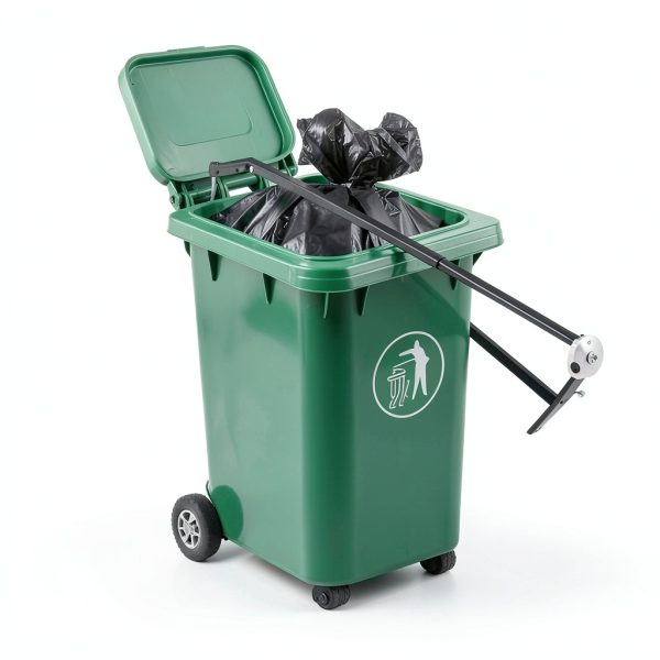 Manual Trash Compactor DROSOKING Bin Iron Handle 240L-4