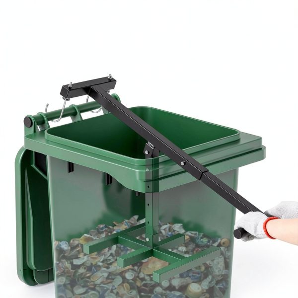 Manual Trash Compactor, 120-360L Garbage Compressor for all kinds of Garbage, Waste Recycling Hand Tool for Outdoor, Kitchen, Garden Restaurant and Office,Black-1